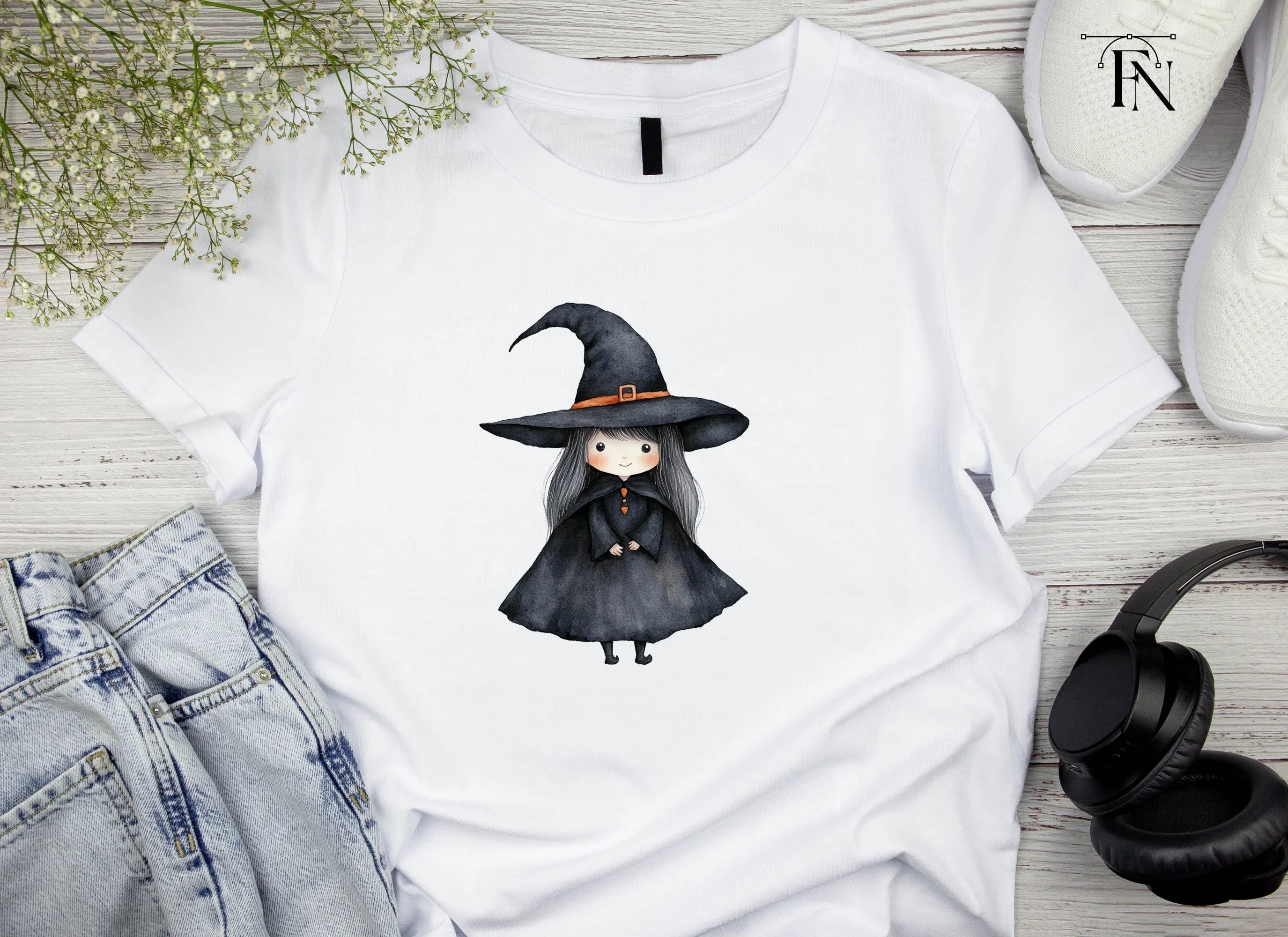 Cute Halloween Witch Clipart Bundle