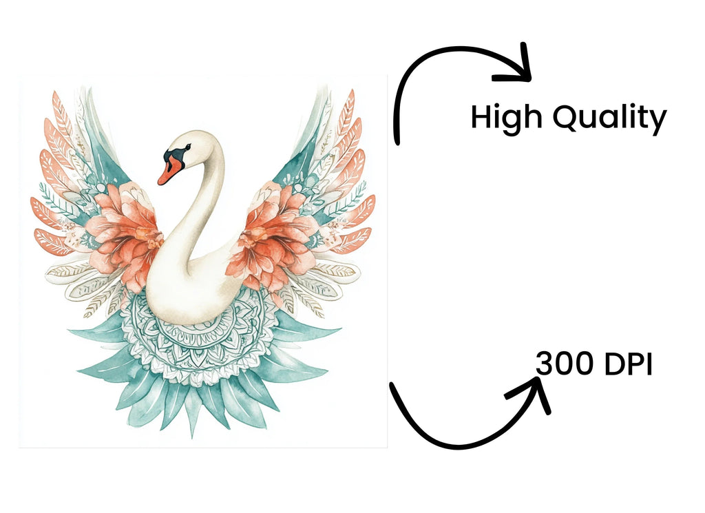 Elegant Swan Mandala Clipart Bundle