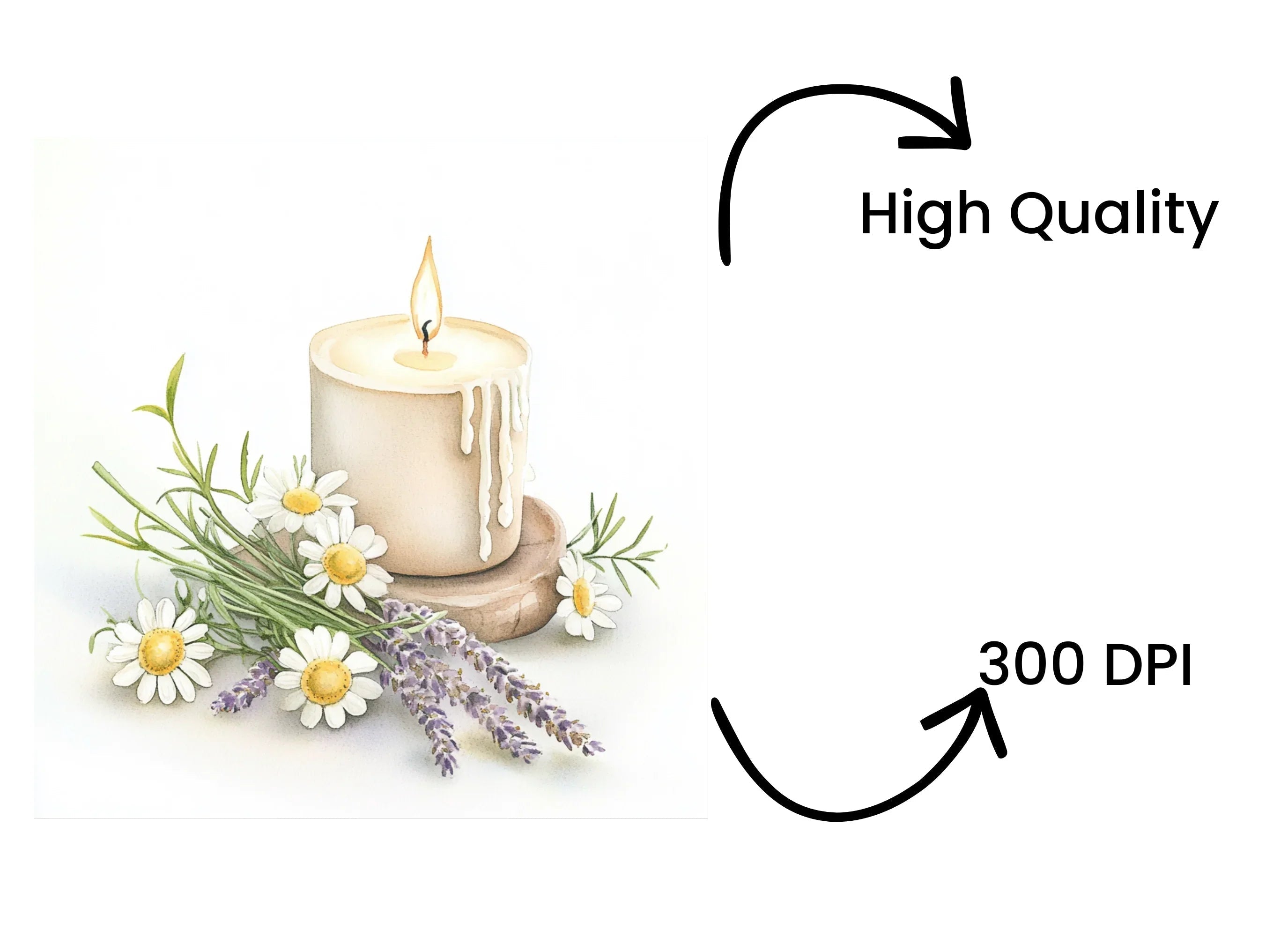 Lavender Candle Clipart Bundle