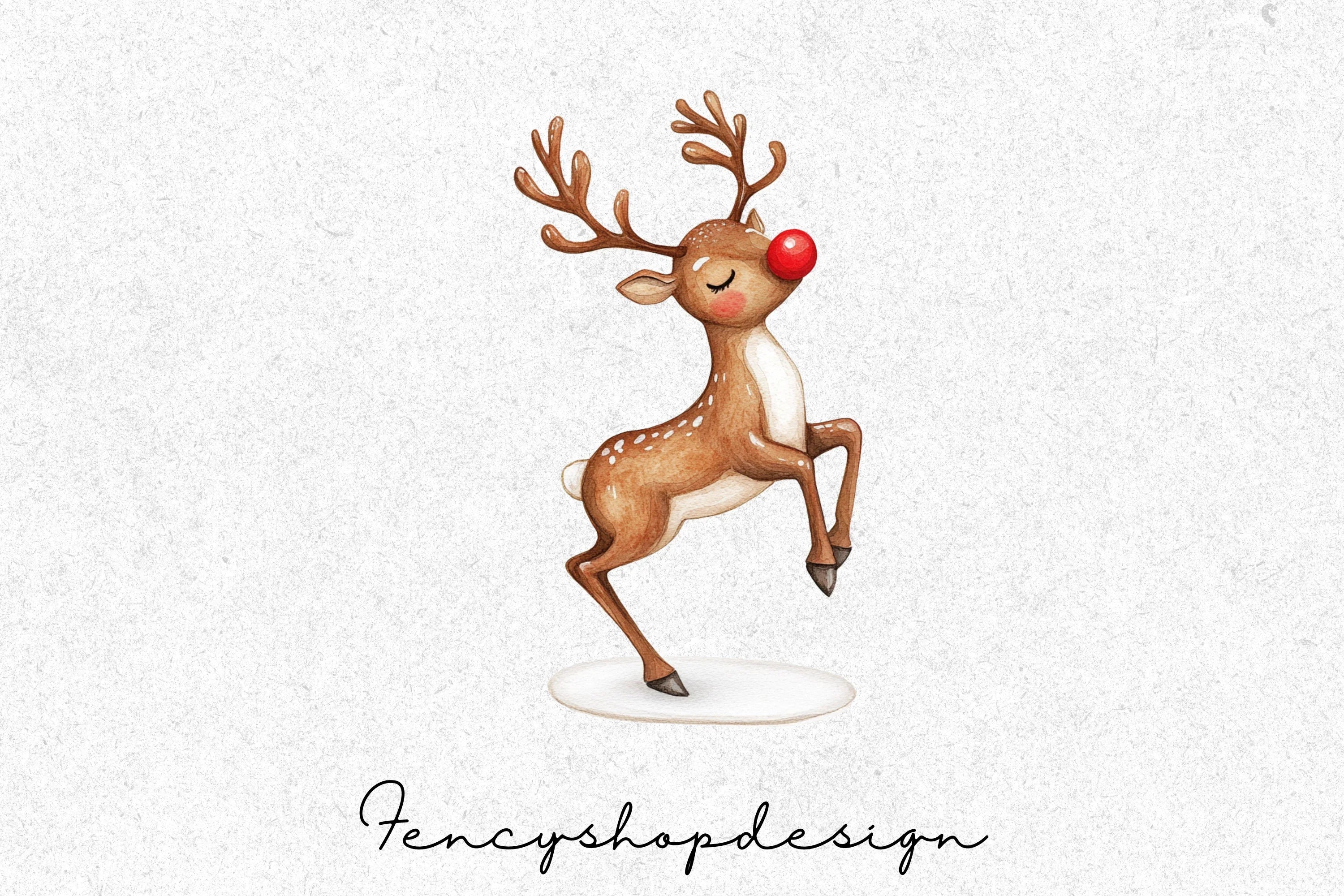 Meditating Reindeer Winter Clipart Bundle
