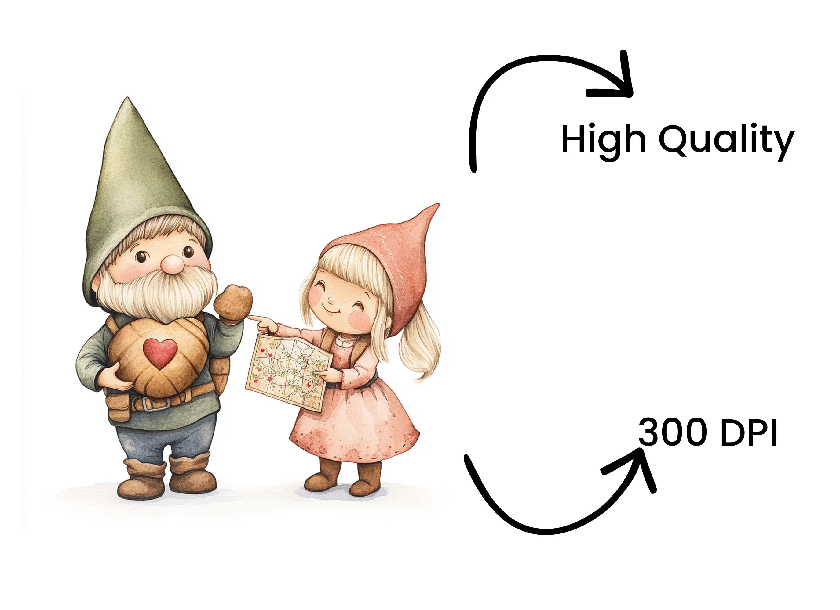 Cute Gnomes Valentine's Day Clipart Bundle