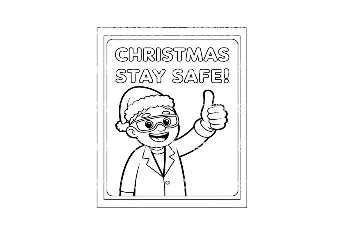 Christmas Stay Safe Scientist Coloring Books