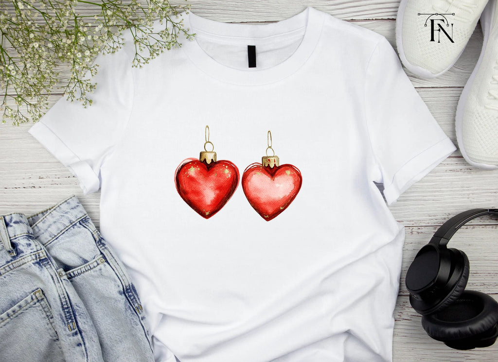 Heart Christmas Ornaments Clipart Bundle