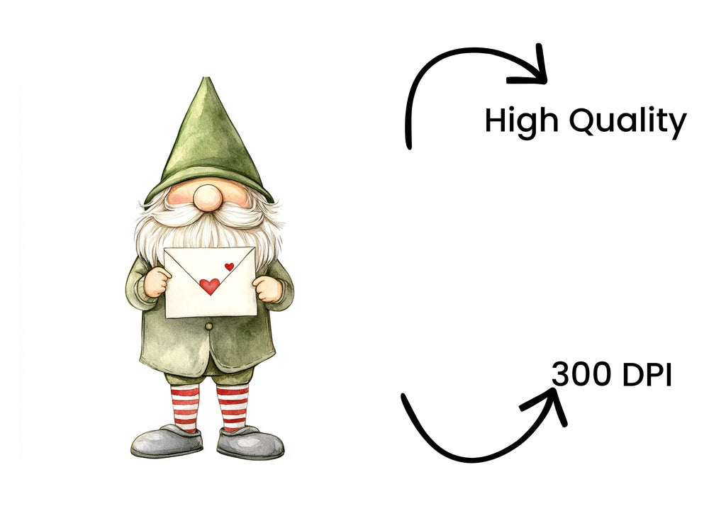 Green Gnomes Love Letters Clipart Bundle