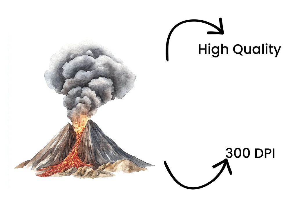 Lava Flow Volcano Clipart Bundle