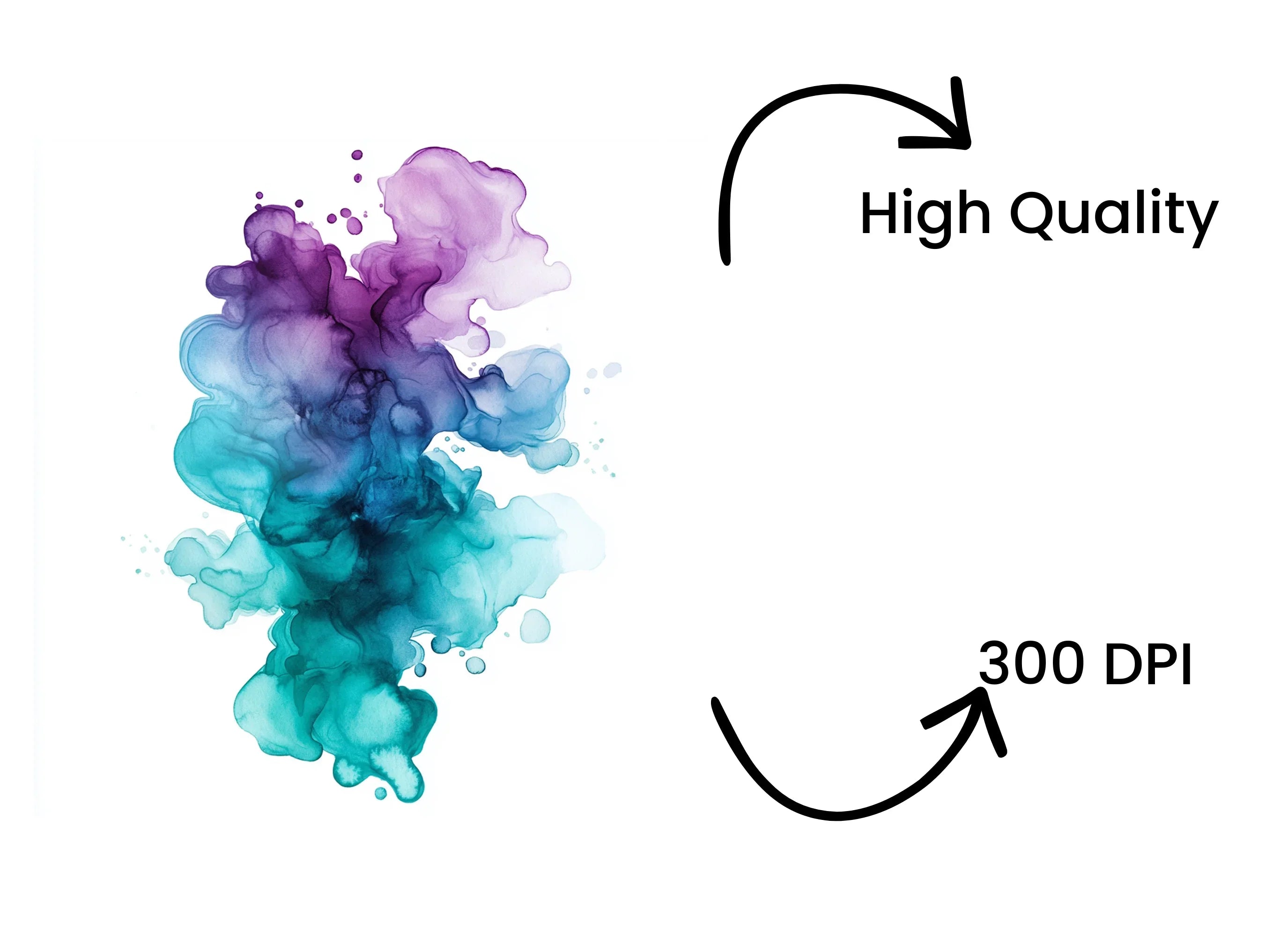 Colorful Alcohol Ink Splash Designs Clipart Bundle