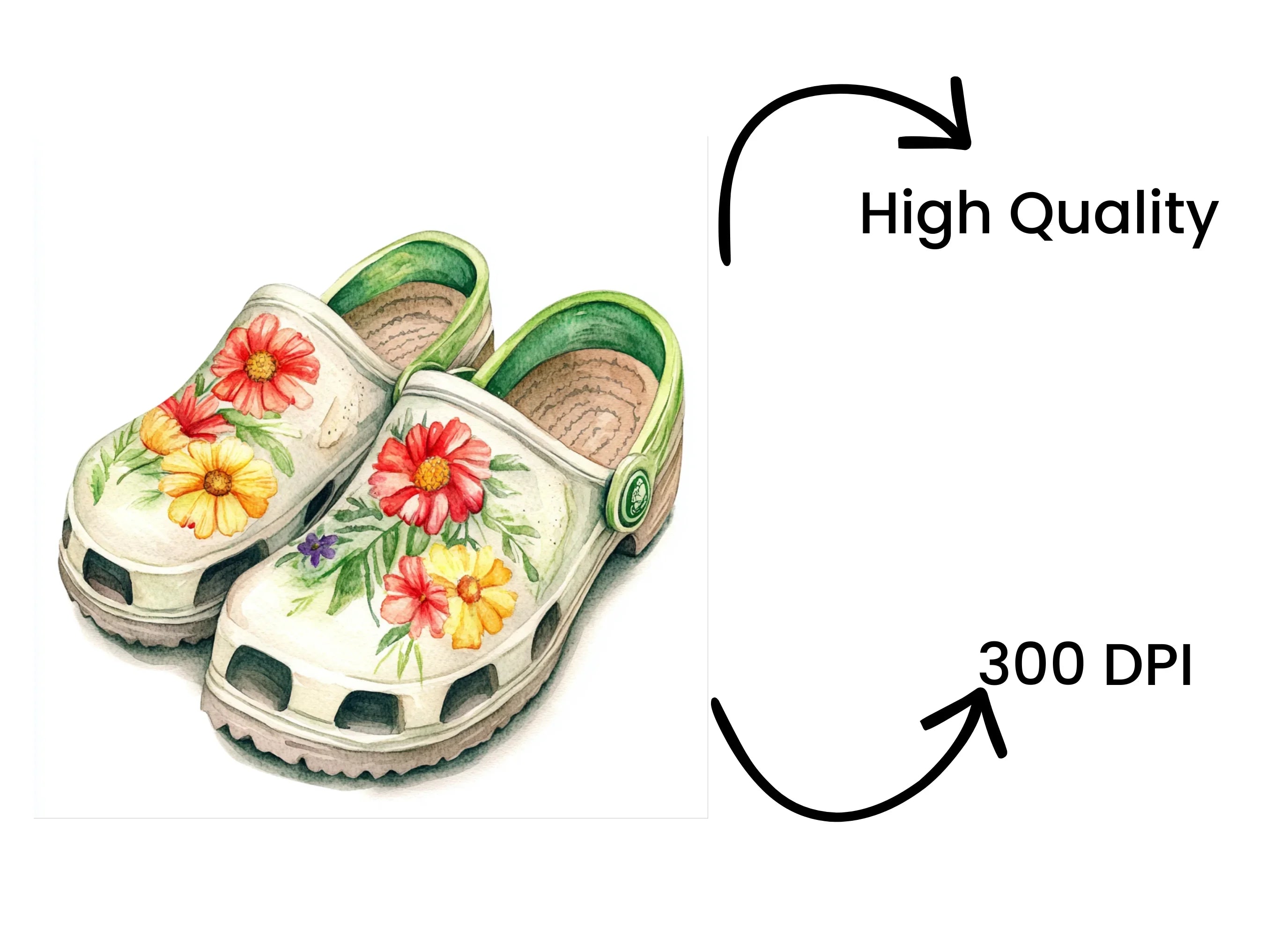 Garden Shoes Boots Floral Clipart Bundle