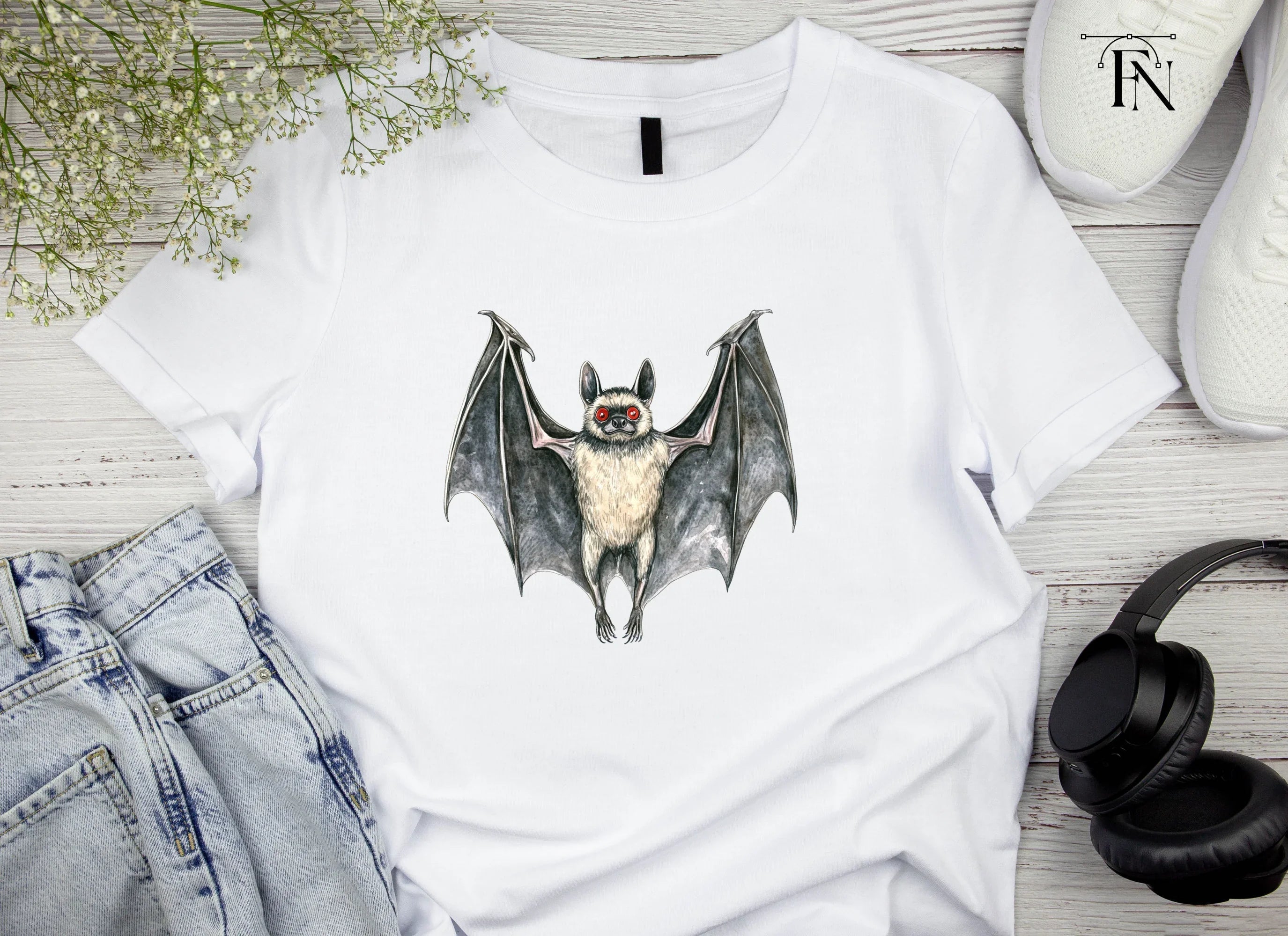 Spooky Bat with Red Eyes Clipart Bundle