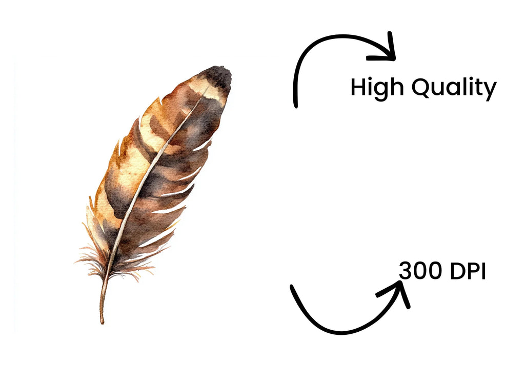 Earthy Toned Feather Clipart Bundle