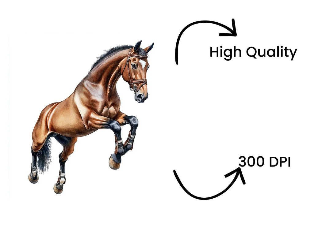 Jumping Horse Equestrian Clipart Bundle