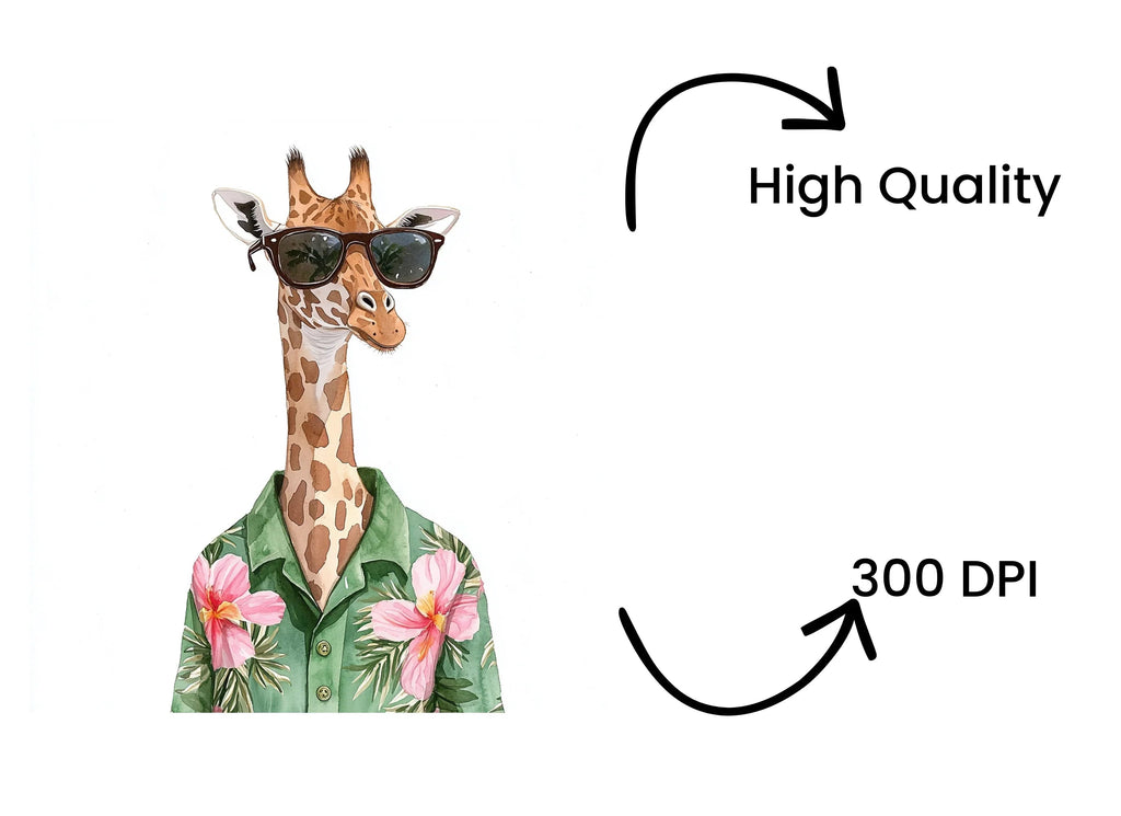 Cool Giraffes with Sunglasses Clipart Bundle