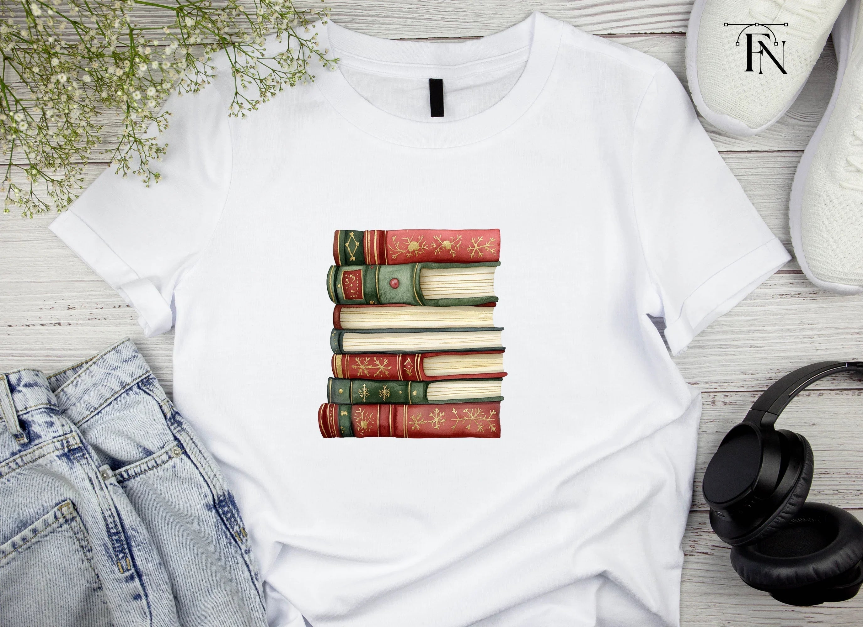 Stack of Christmas Books Clipart Bundle