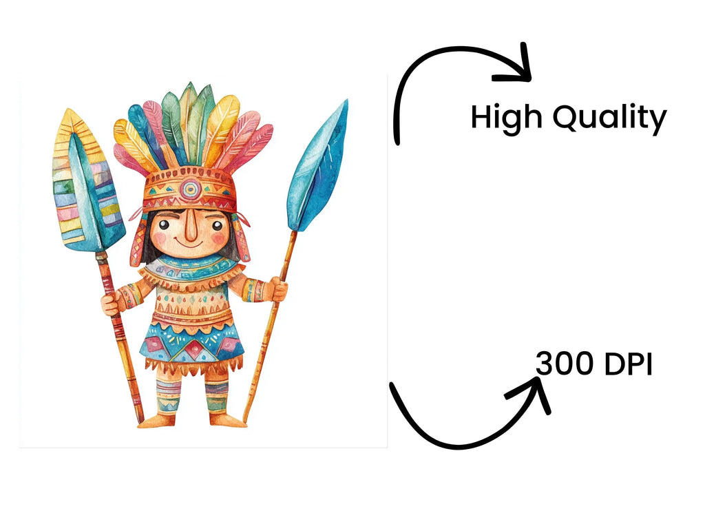 Indigenous Warrior Clipart Bundle