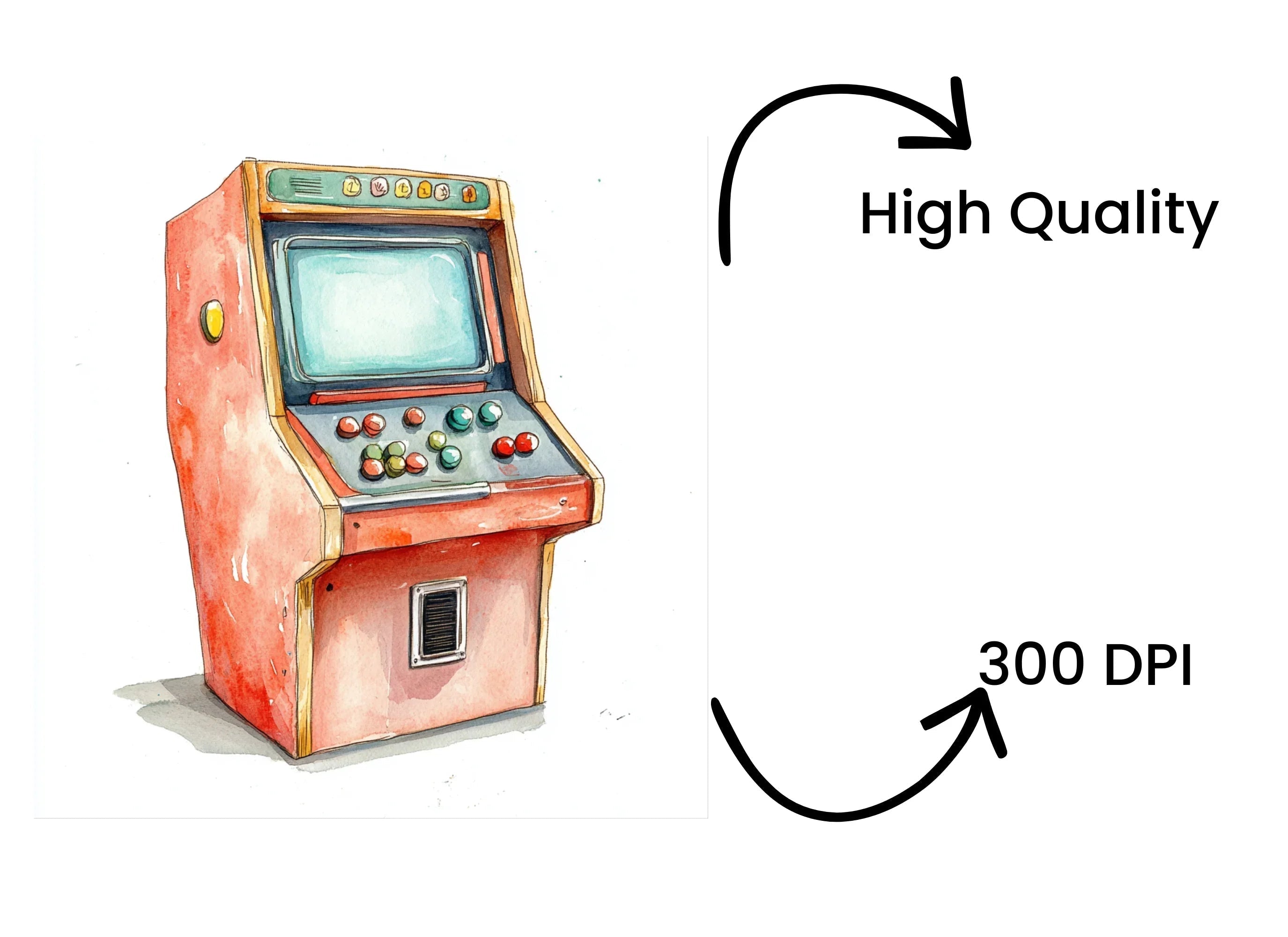 Retro Arcade Machine Clipart Bundle