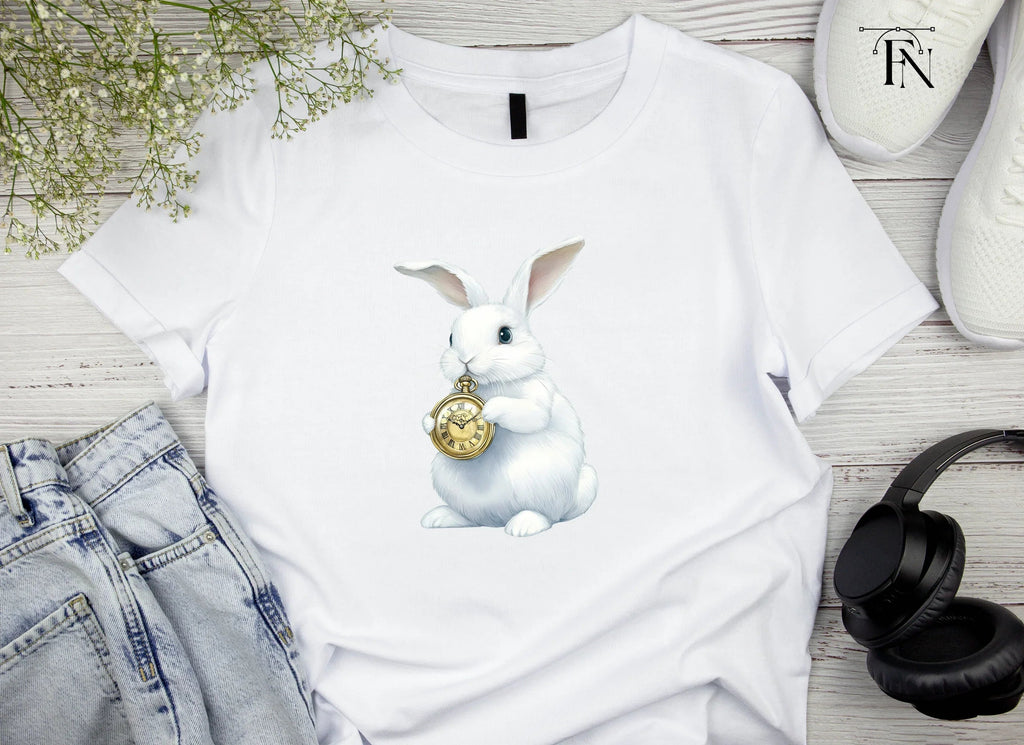 White Rabbit with Pocket Watch Clipart Bundle