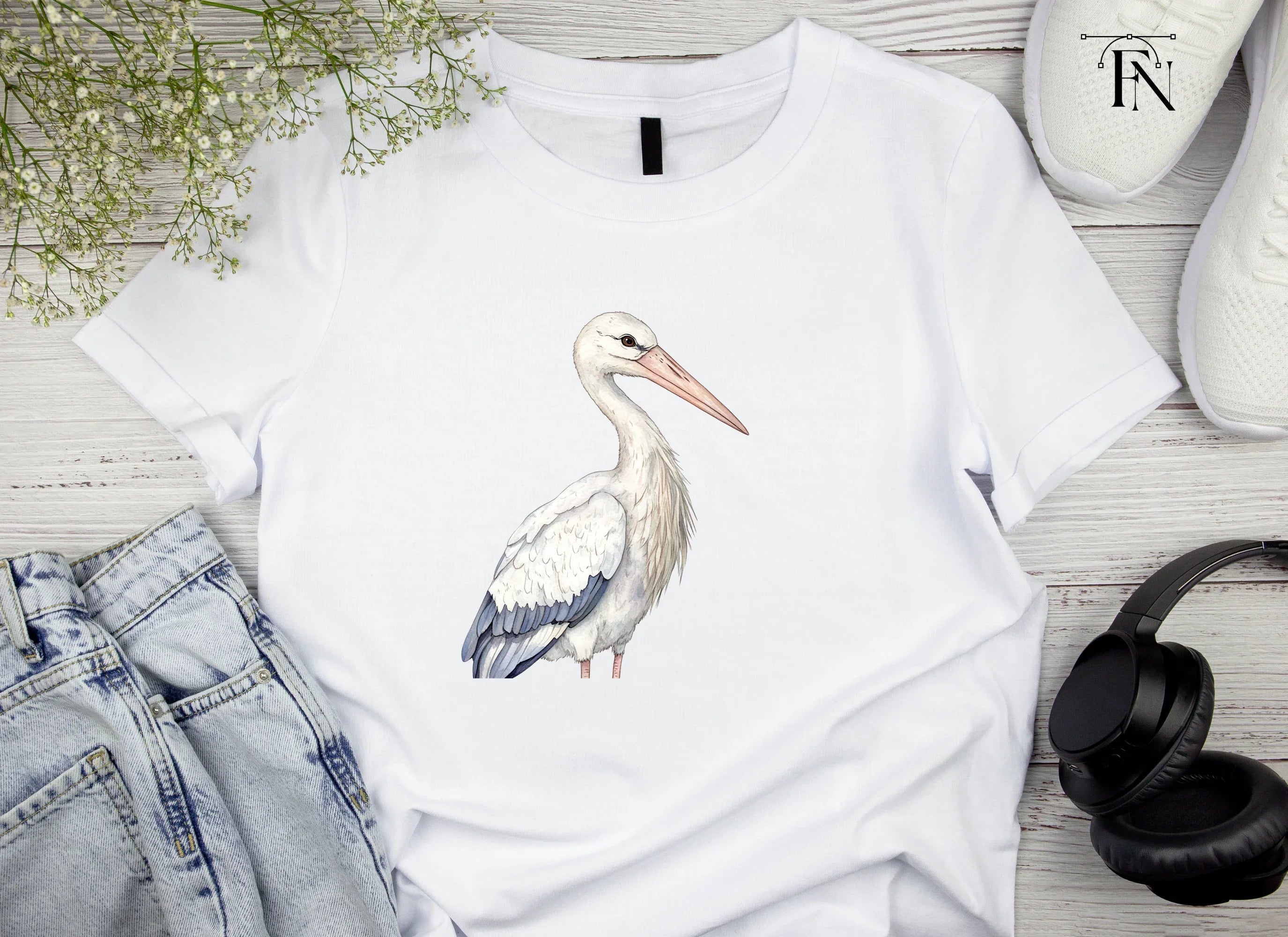 Stork Illustrations Clipart Bundle