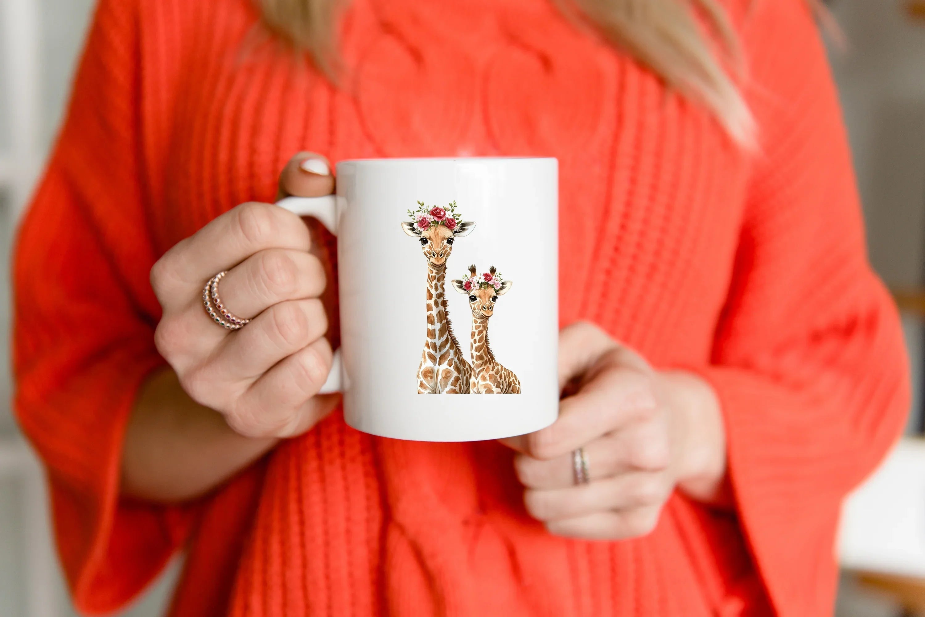 Cute Giraffe Family Clipart Bundle