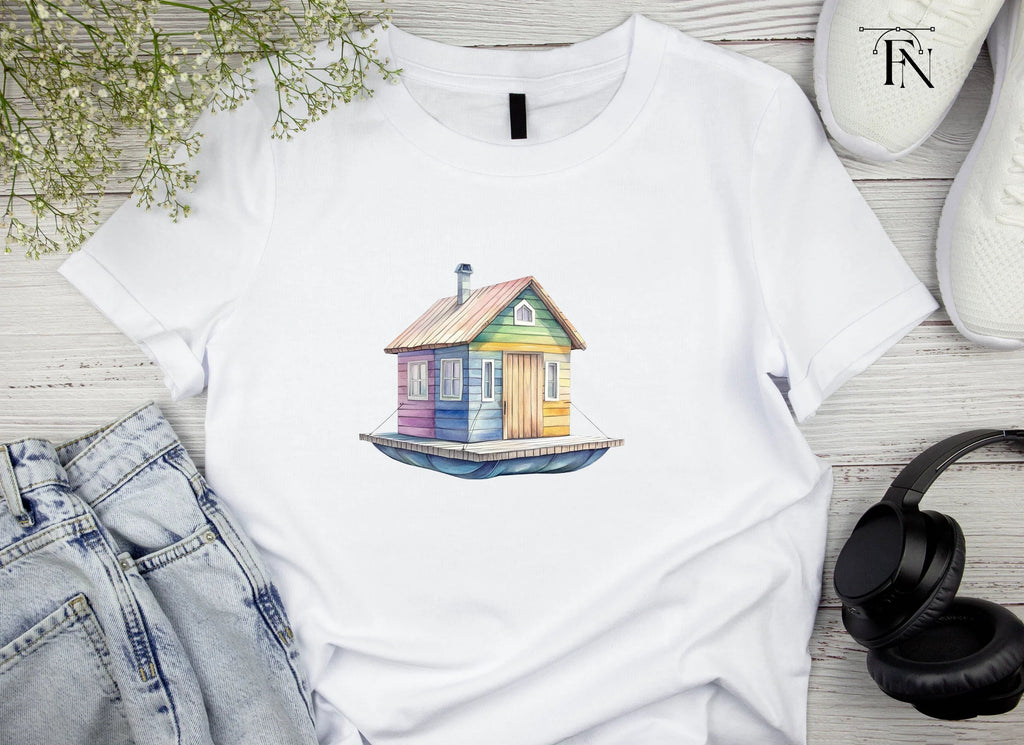 Colorful Floating House Clipart Bundle