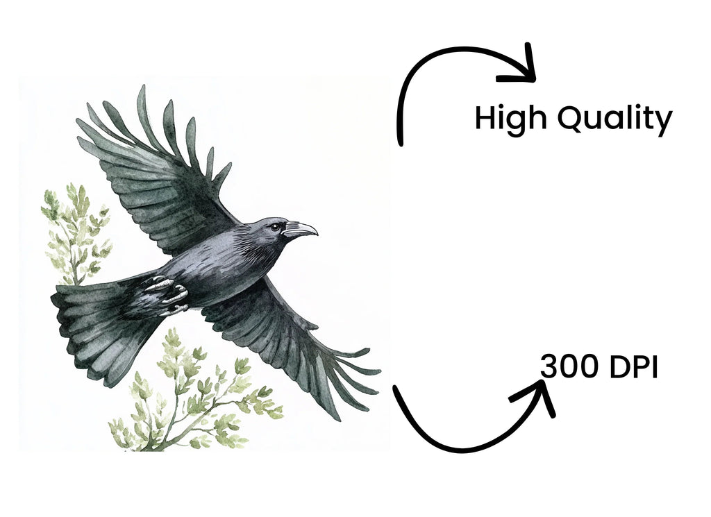 Crows and Greenery Clipart Bundle