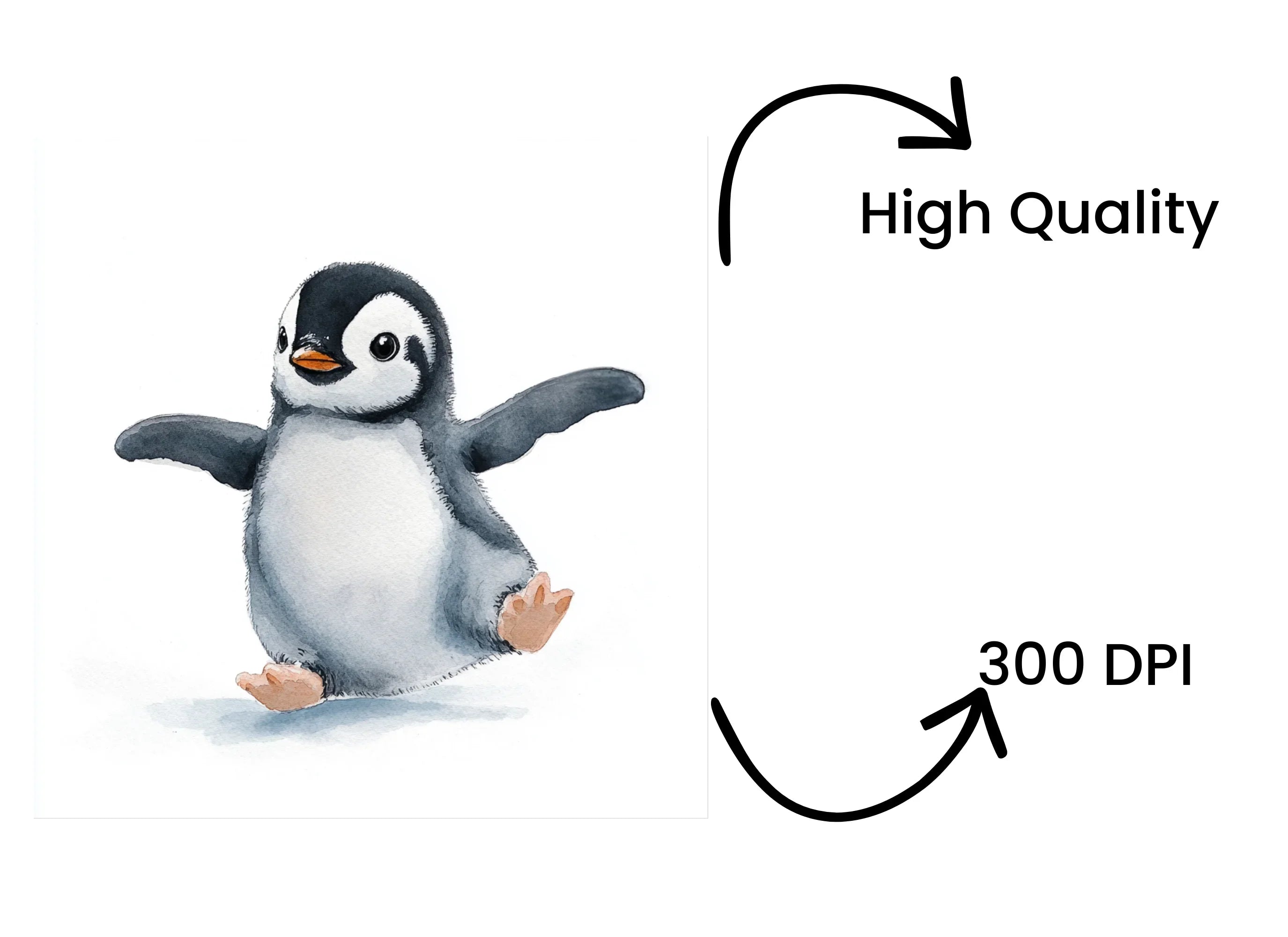 Cute Baby Penguin Clipart Bundle