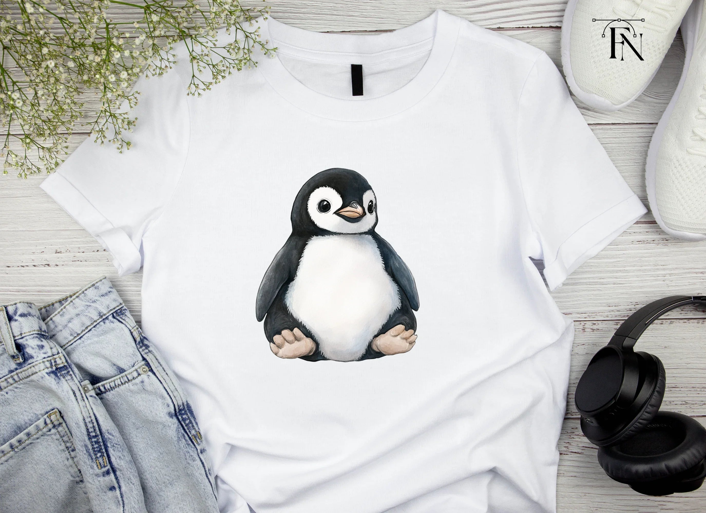 Cute Baby Penguin Clipart Bundle