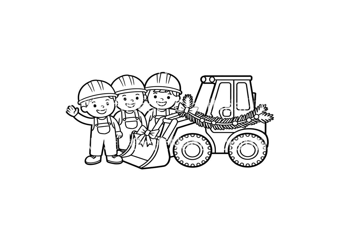 Construction Christmas Fun Coloring Books