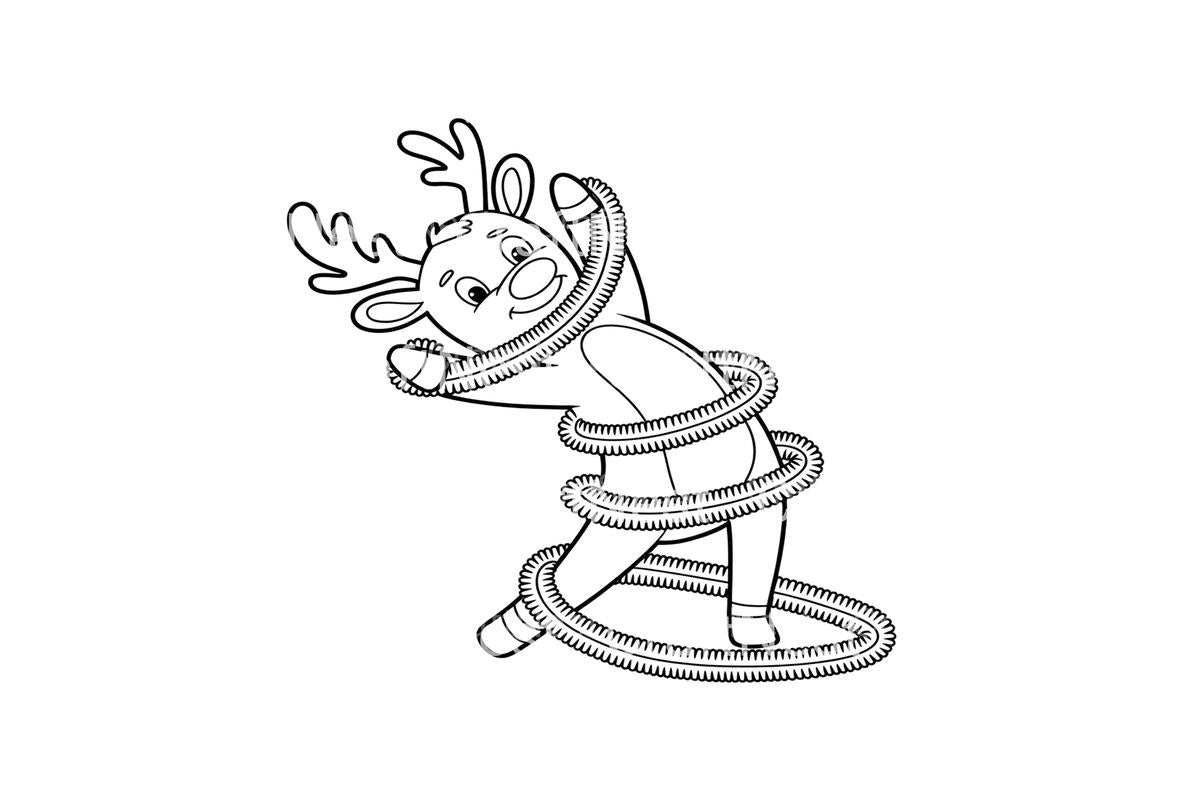 Reindeer Tangled in Tinsel Coloring Books