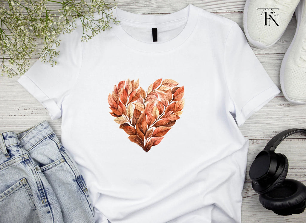 Autumn Leaves Heart Clipart Bundle