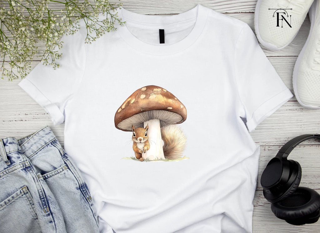 Cute Squirrels and Mushrooms Clipart Bundle