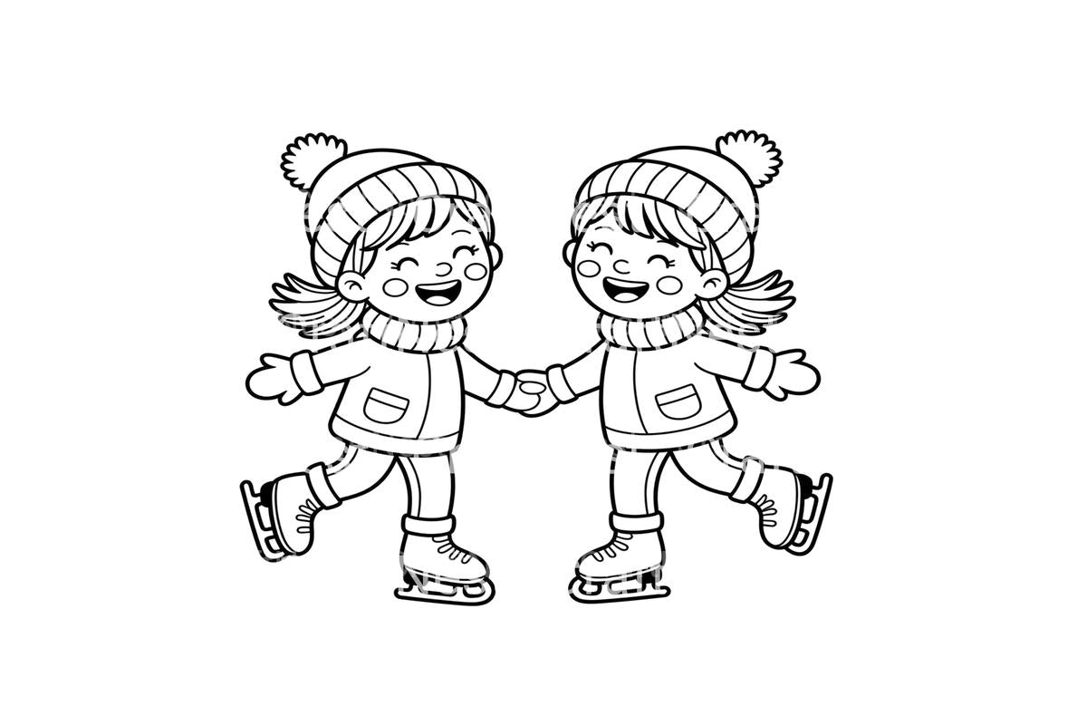 Ice Skating Winter Friends Coloring Books