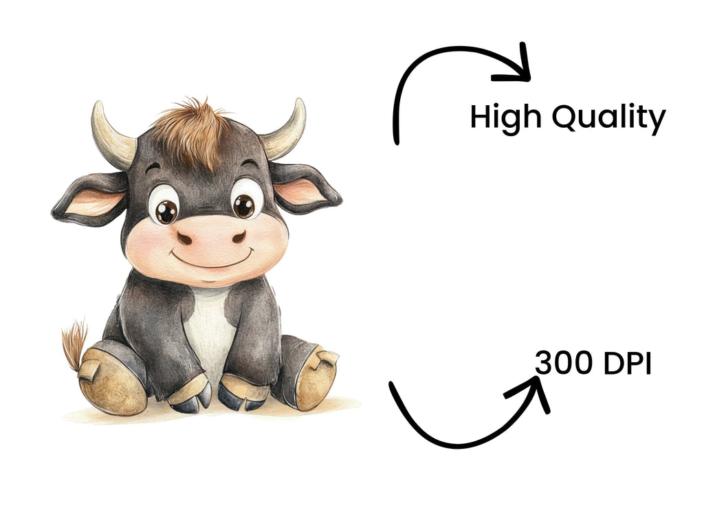 Adorable Baby Bull Clipart Bundle