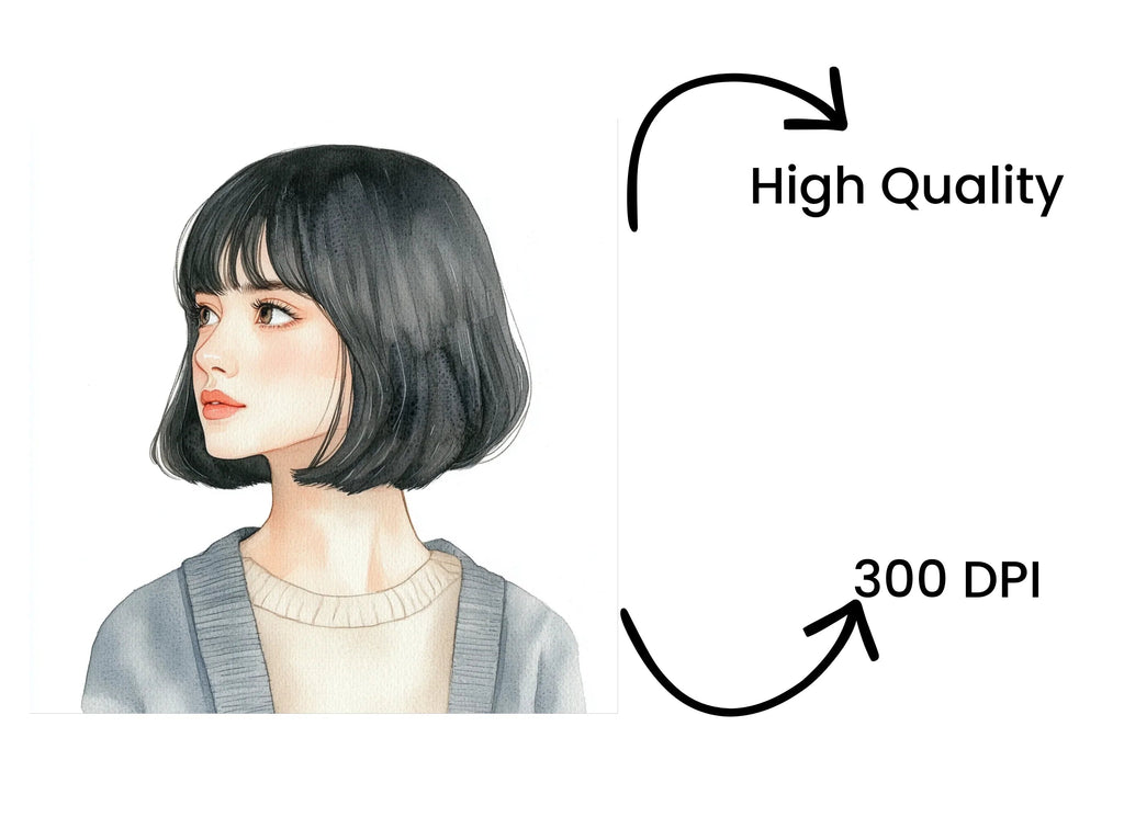 Asian Girl Bob Haircut Clipart Bundle