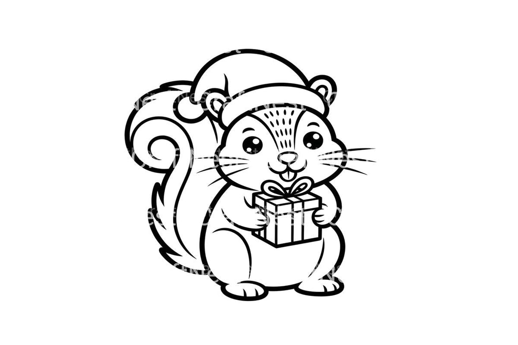 Christmas Squirrel Coloring Books