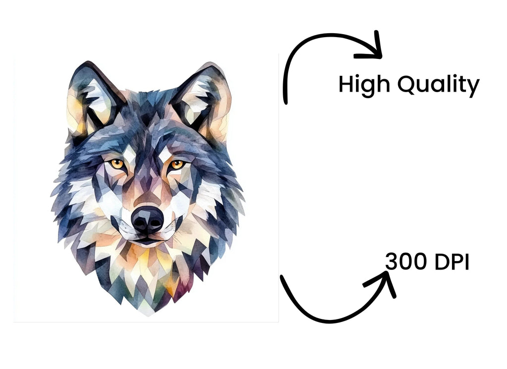 Geometric Wolf Head Clipart Bundle