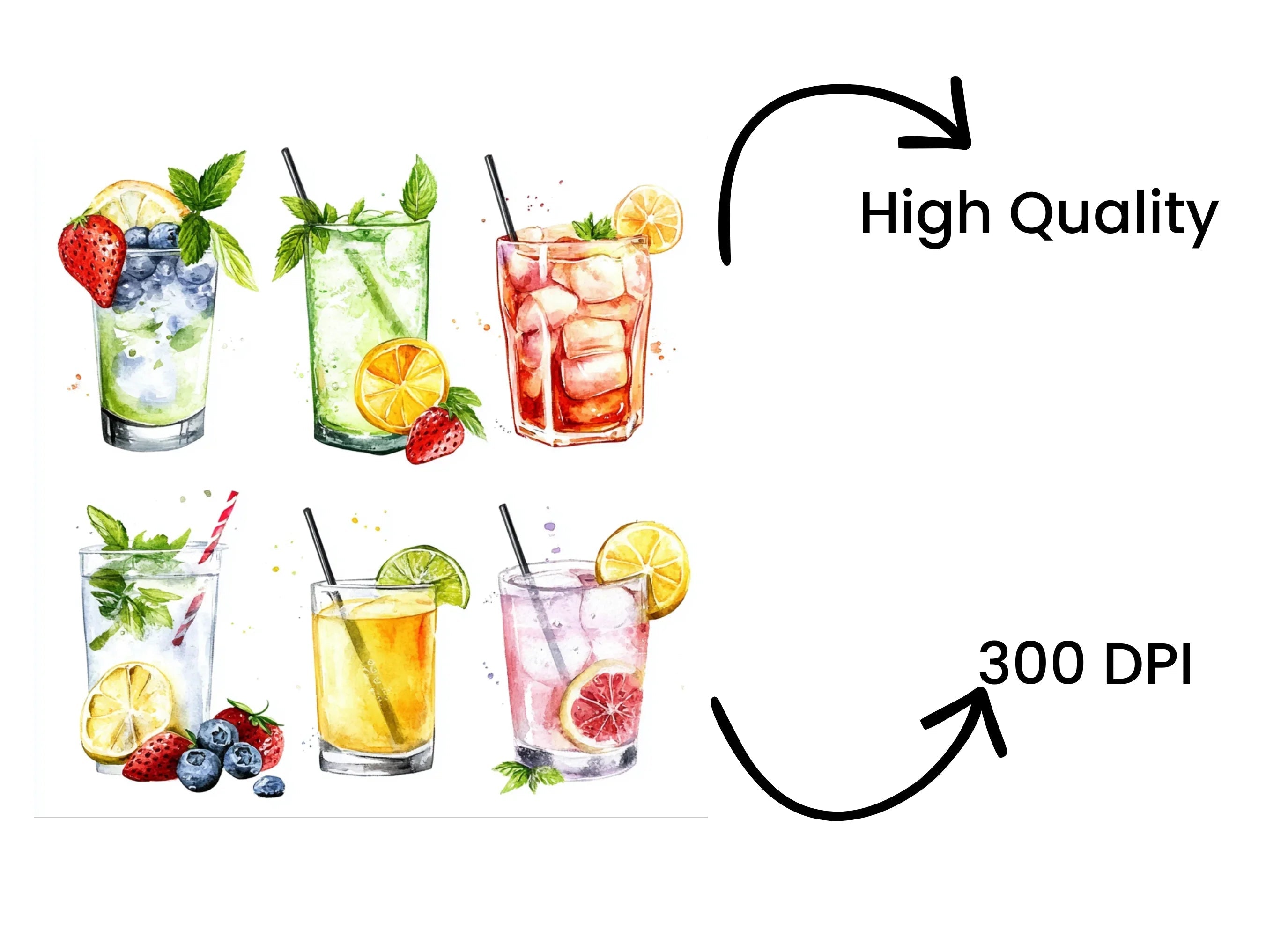 Summer Cocktail Clipart Bundle