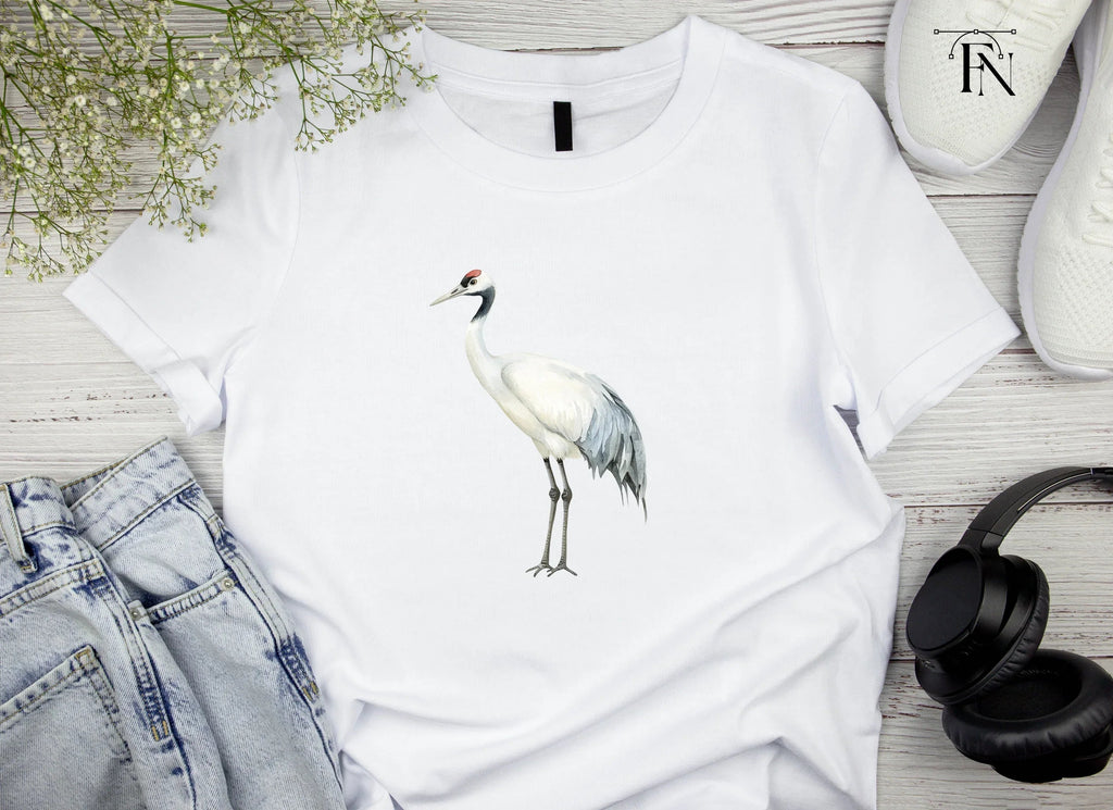 Elegant Red Crowned Crane Clipart Bundle