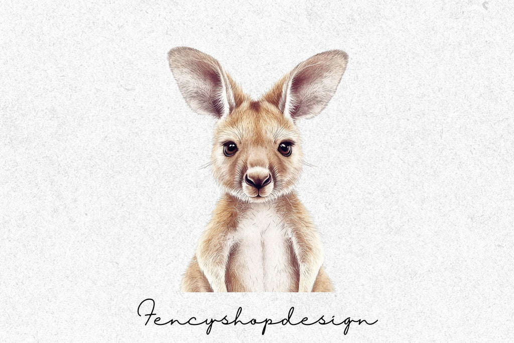 Cute Baby Kangaroo Clipart Bundle