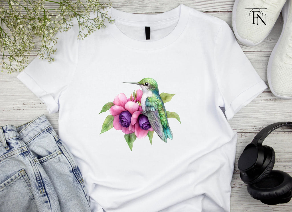 Hummingbird and Dahlia Clipart Bundle