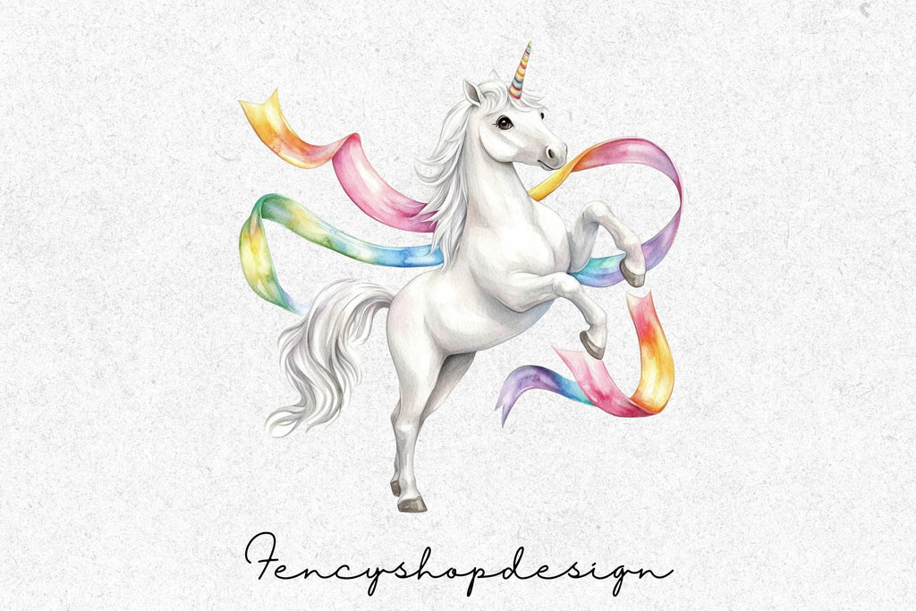 Magical Rainbow Unicorn Clipart Bundle