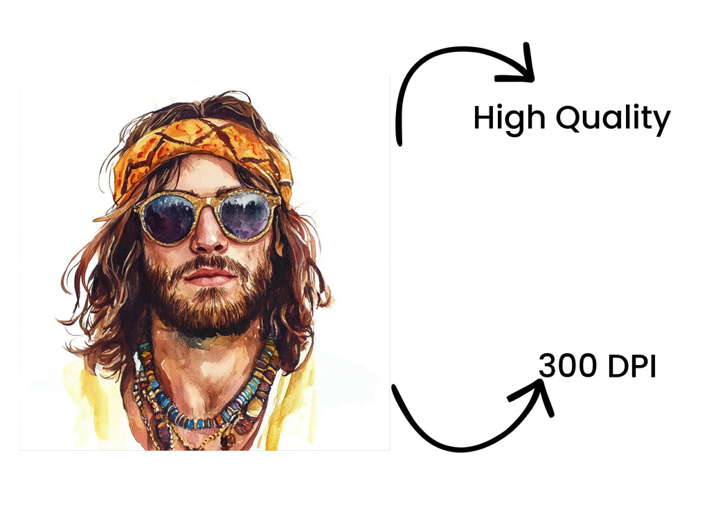 Bohemian Men Clipart Bundle
