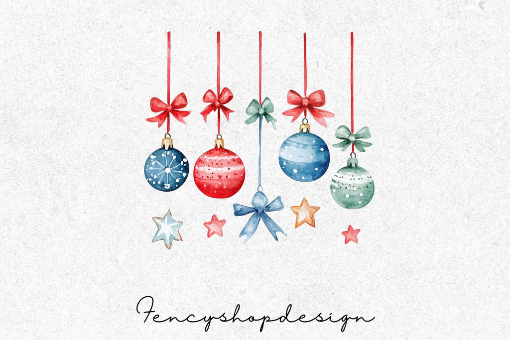 Christmas Ornaments Clipart Bundle