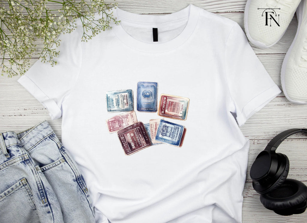 Vintage Passport Stamps Clipart Bundle