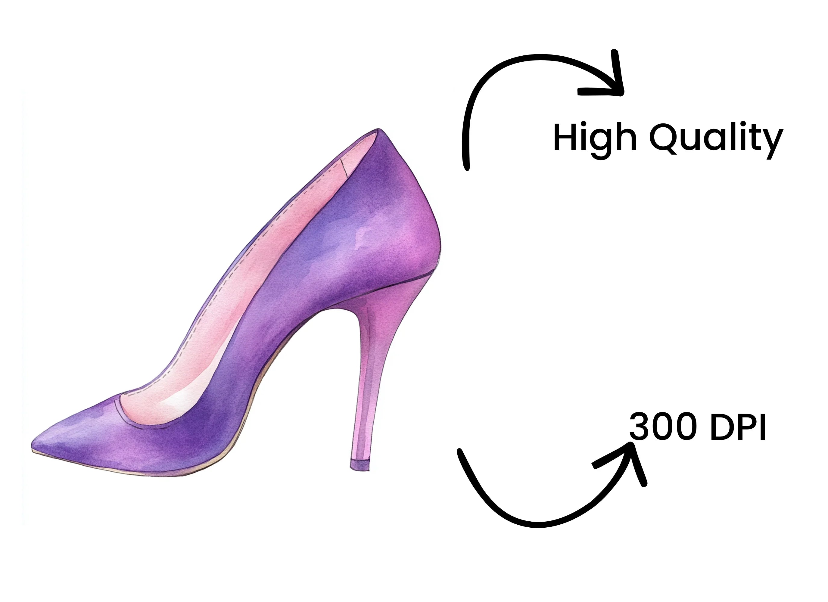 Elegant Purple High Heels Clipart Bundle
