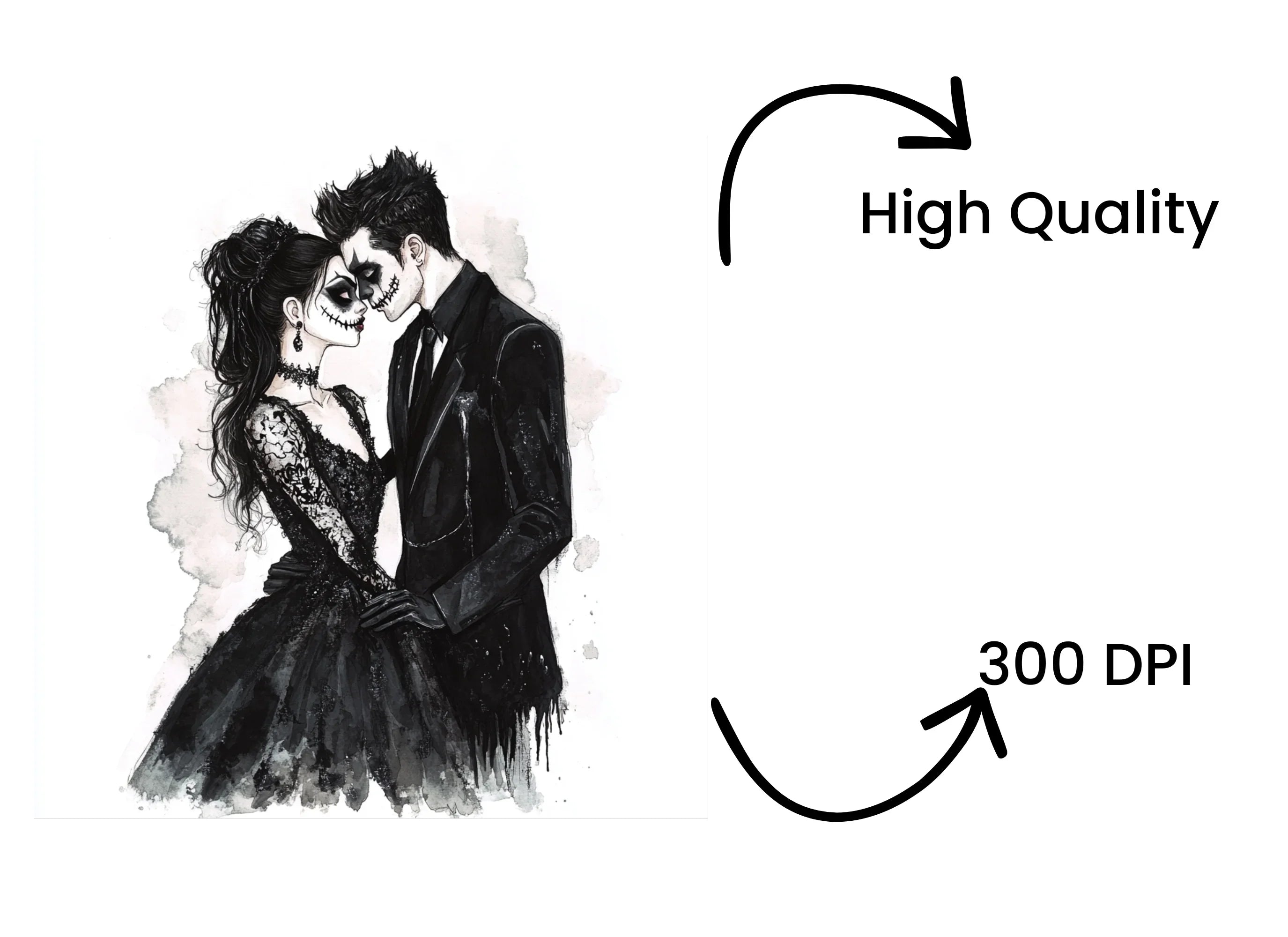 Spooky Gothic Wedding Clipart Bundle