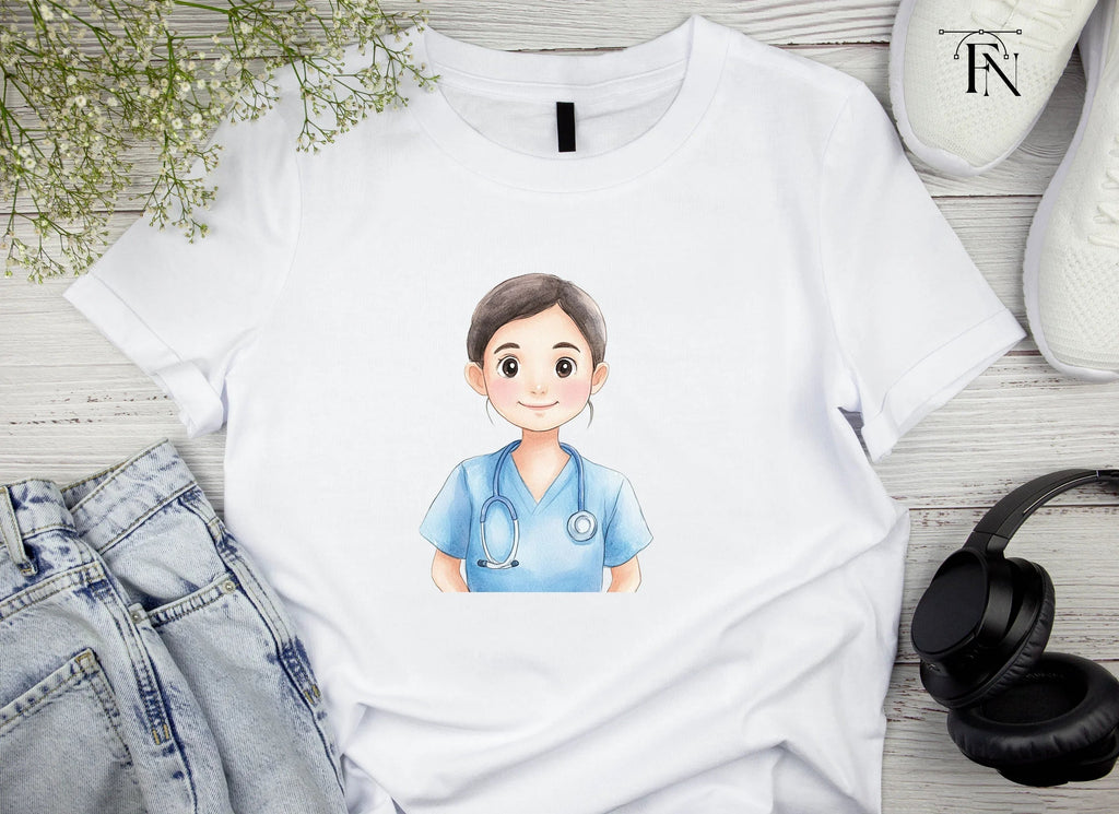 Friendly Nurse with Stethoscope Clipart Bundle