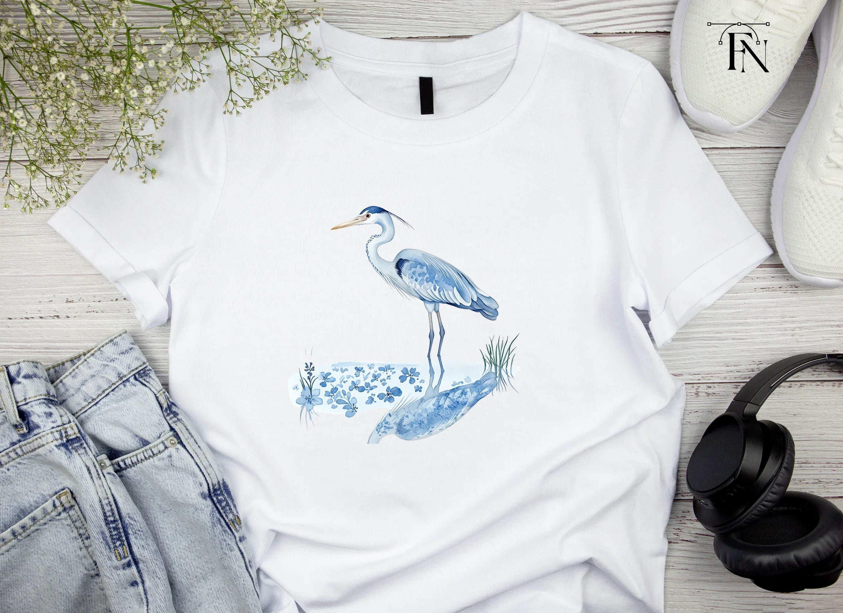 Elegant Blue Heron Clipart Bundle