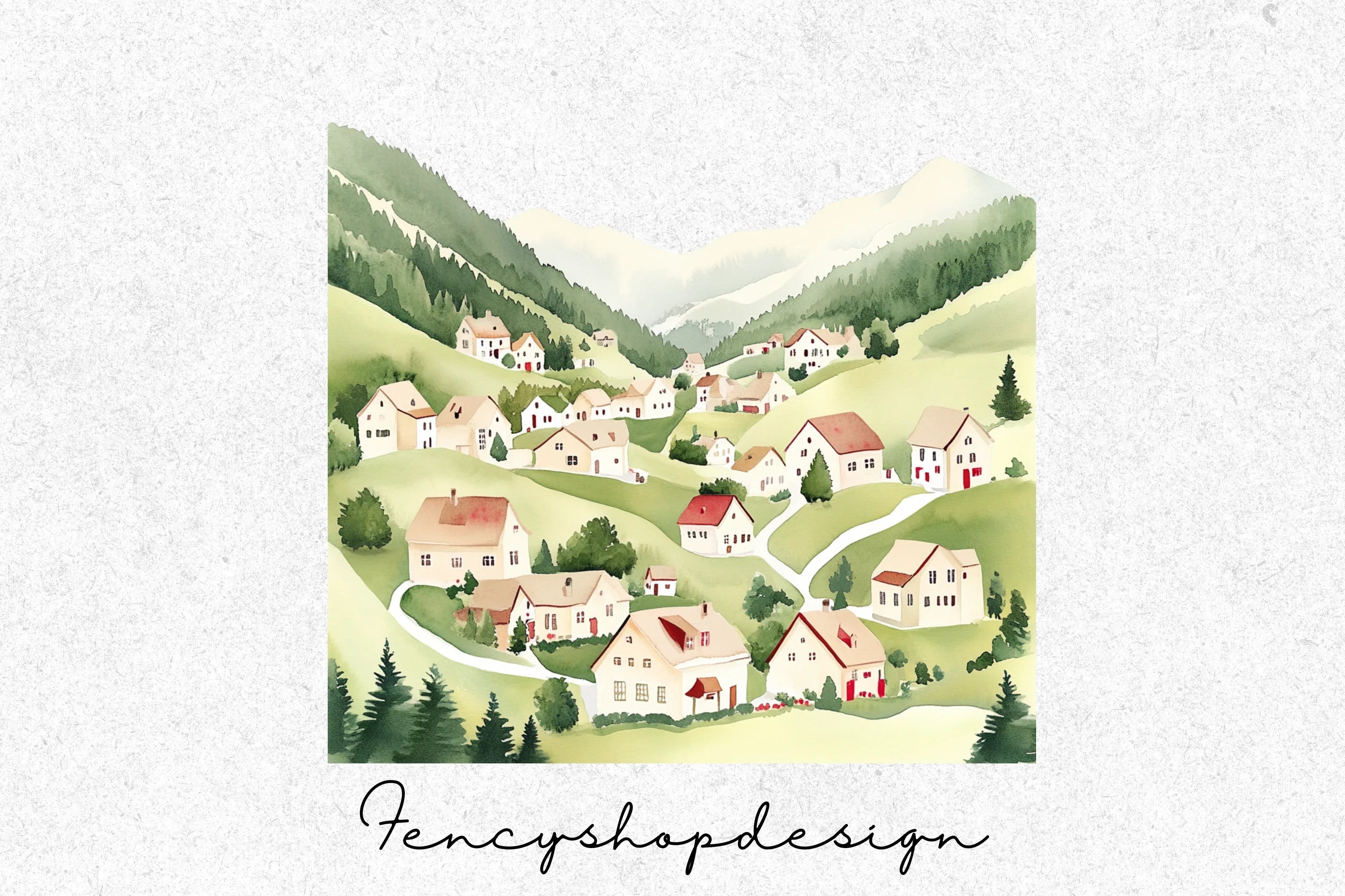 Mountain Village Clipart Bundle