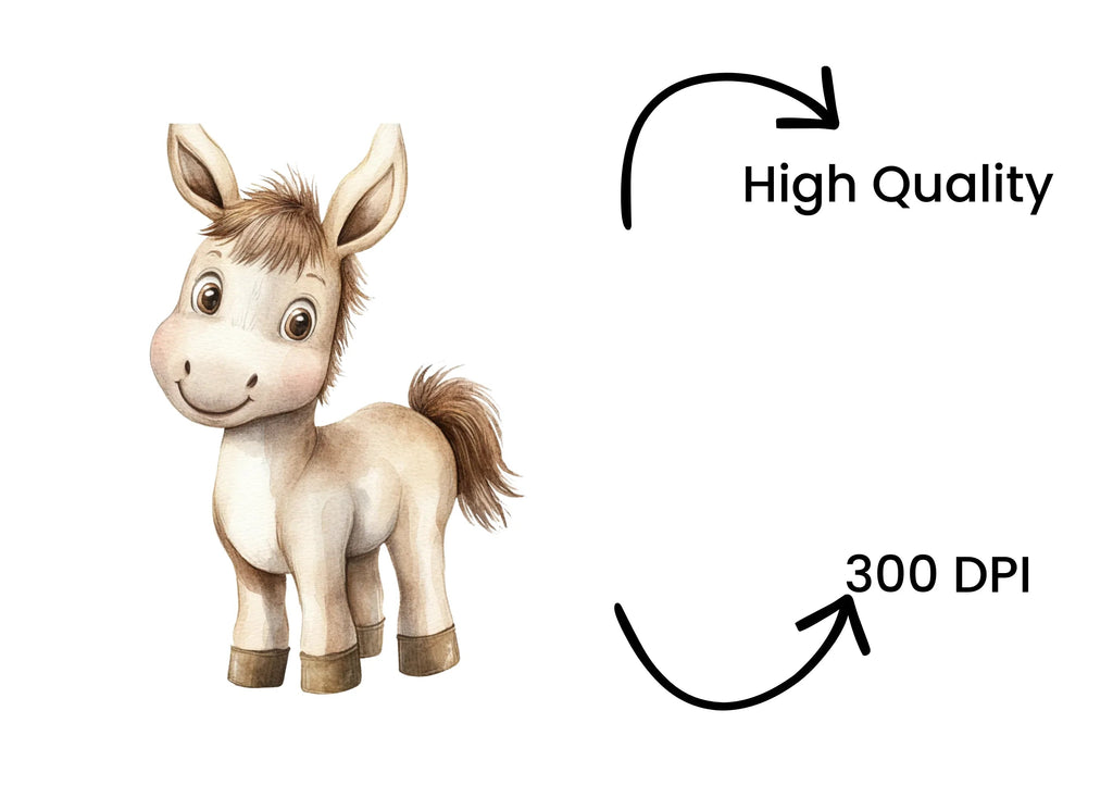 Cute Donkey Clipart Bundle