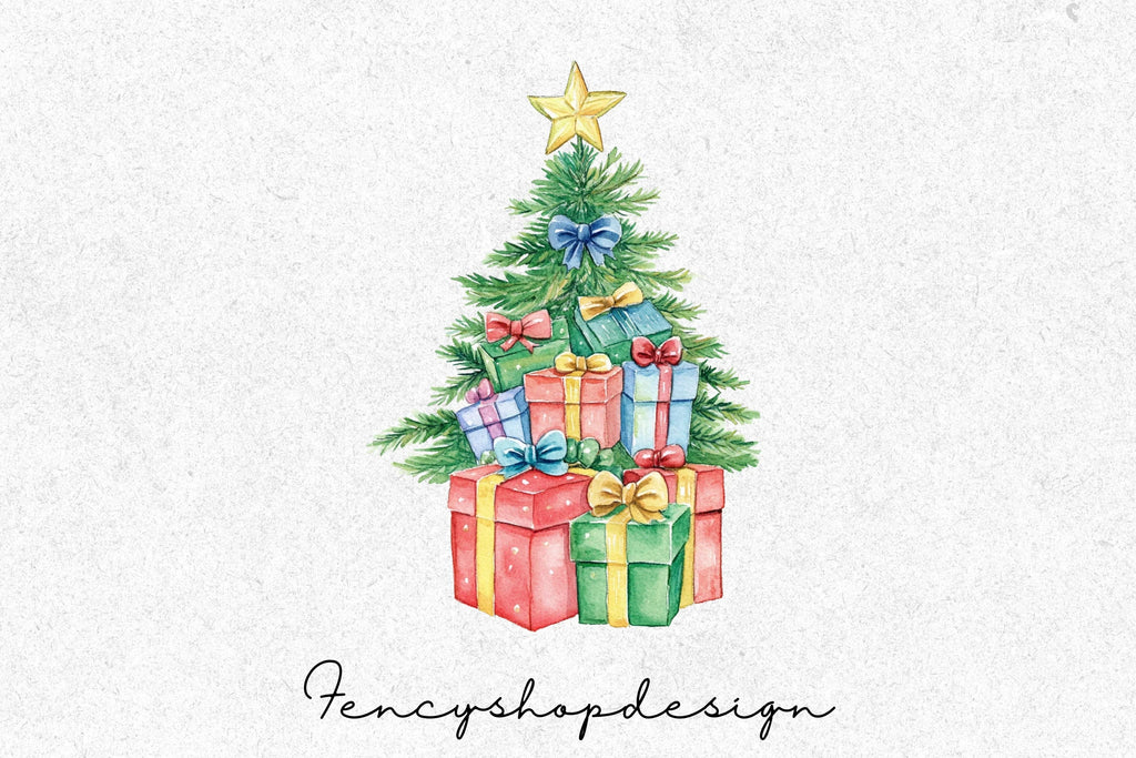 Christmas Gift Stacks Clipart Bundle