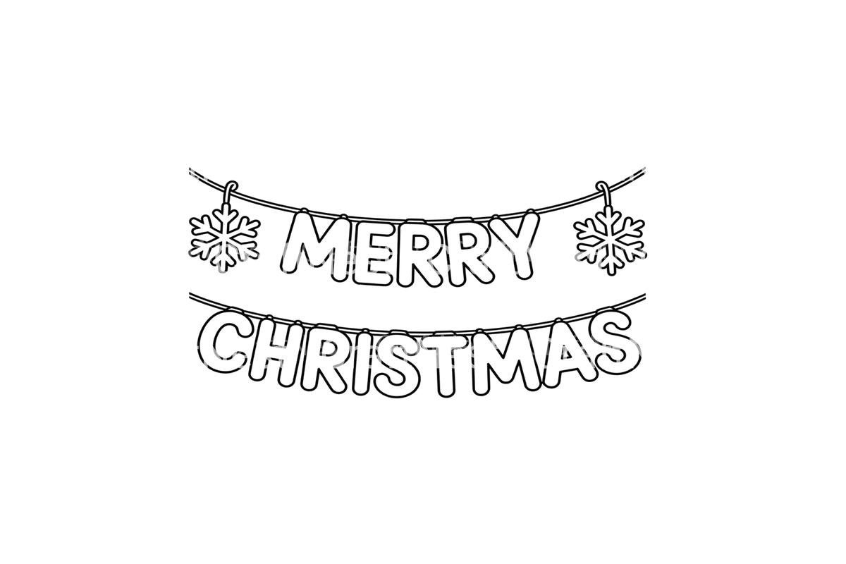 Merry Christmas Banner Coloring Books